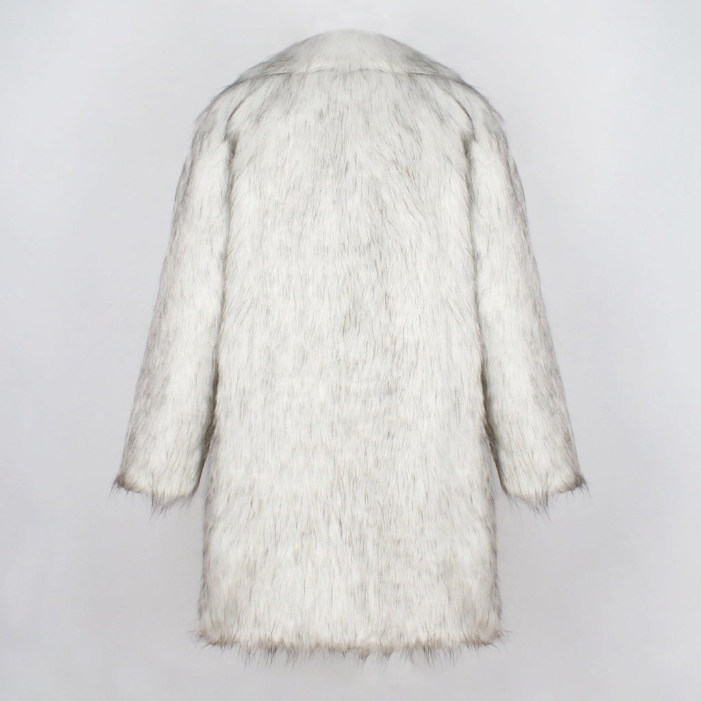 Men's Fur Coat Costume White Faux Fur Outfit Halloween Costumes
