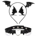 Yomorio Bat Wings Headband Hair Clips and Choker for Women 3 Piece Devil Cosplay Accessories
