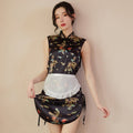 Sexy Maid Costume Exotic Maid Dress Chinese Split Dress with Maid Apron