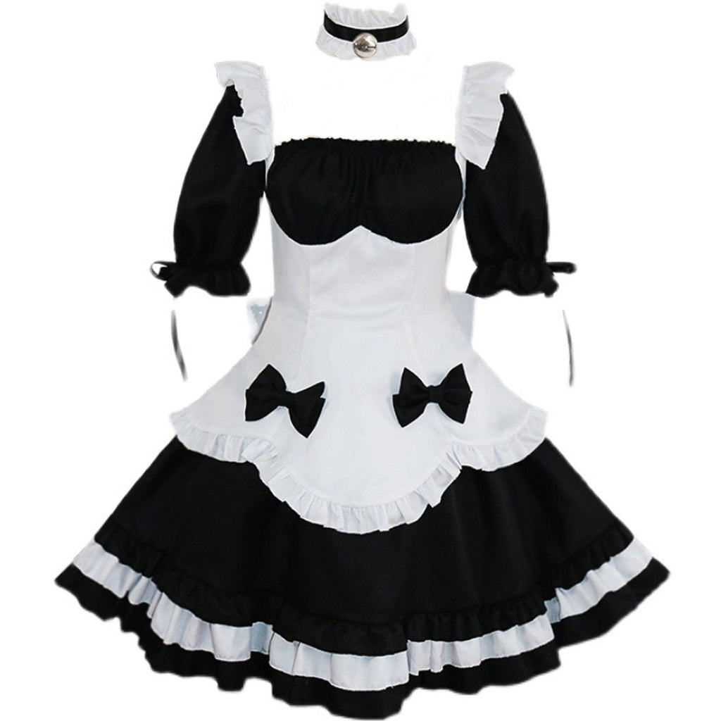 Yomorio Anime Maid Cosplay Costume Gothic Lolita Outfits 7 Pieces Adult Maid Halloween Uniform