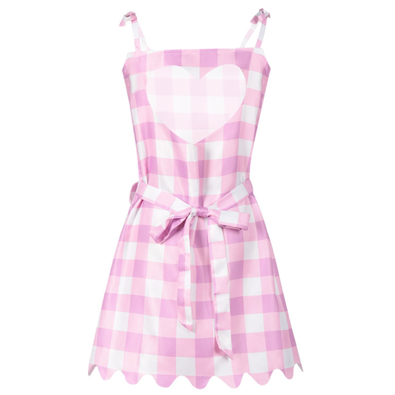 Pink Gingham Dress with Accessories