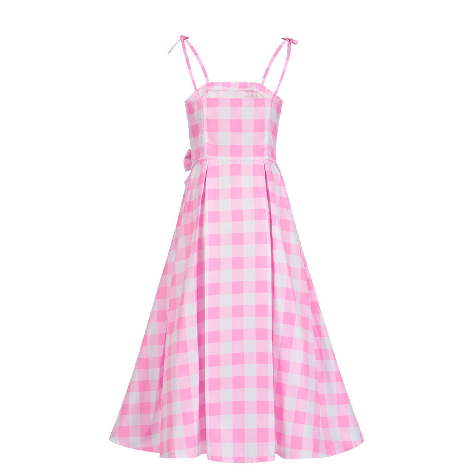 Pink Gingham Dress with Accessories