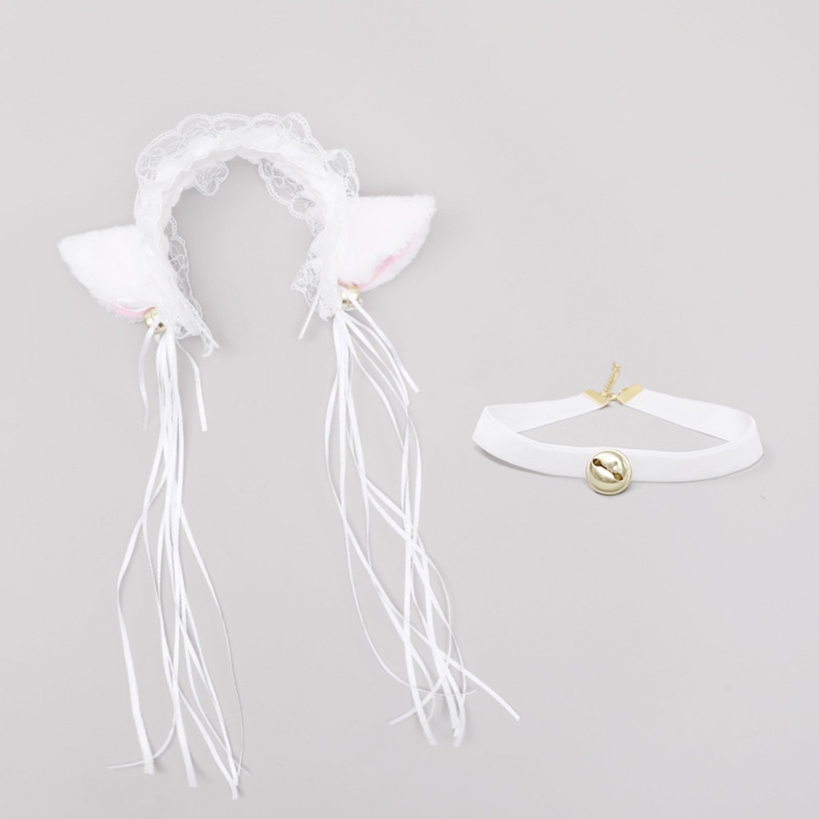 Yomorio Neko Girl Headband and Choker Lace Cat Ears Headpiece 2 Piece Cat Cosplay Accessories