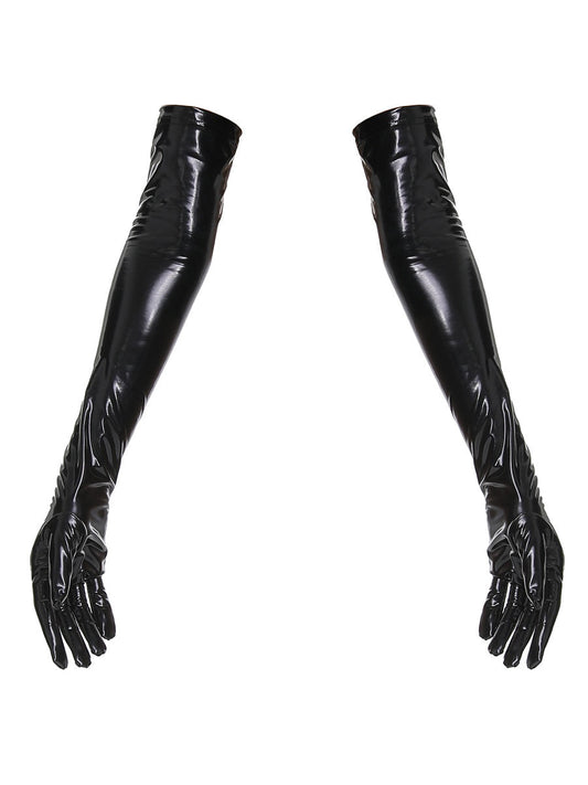 Yomorio Women's Wet Look Long Gloves